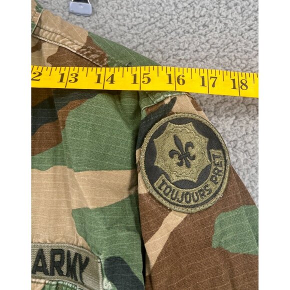 US Army Woodland Camo Hot Weather Coat Size Small Short With Patches - Picture 3 of 12